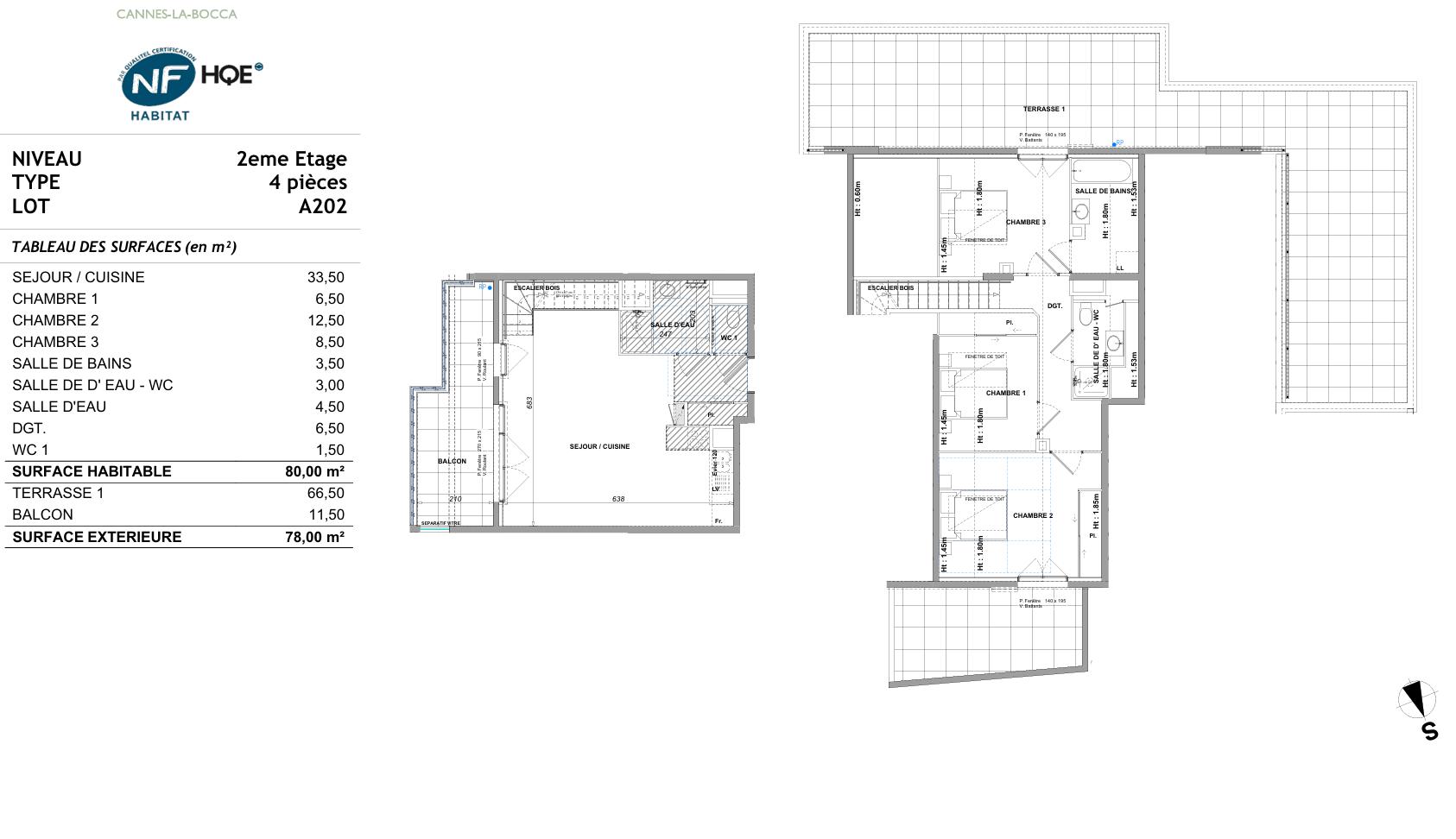 Appartement 4 pièces 80 m² · à Cannes · 80 m² · 539 000 €