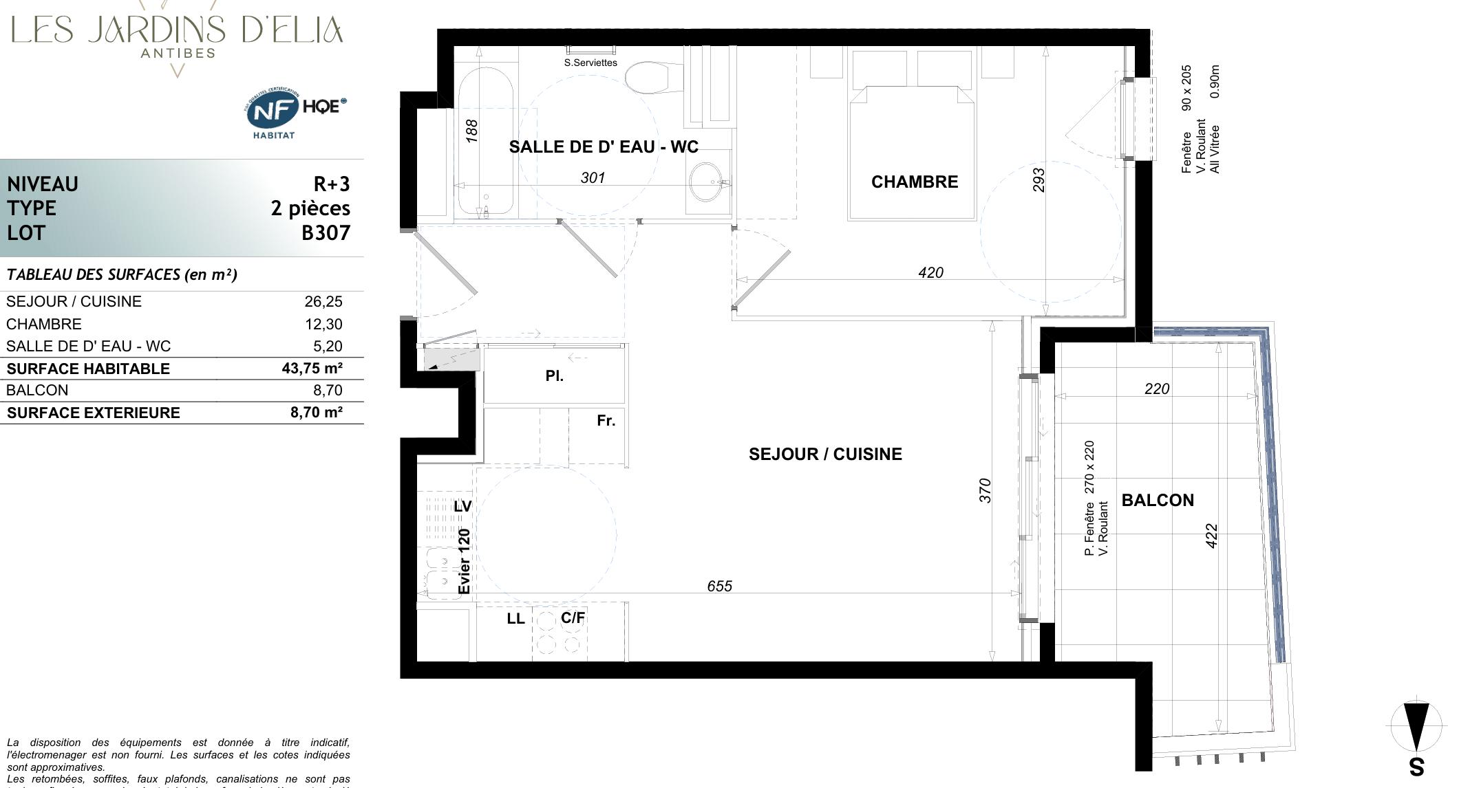 Appartement 2 pièces 43 m² · à Antibes · 43 m² · 321 000 €