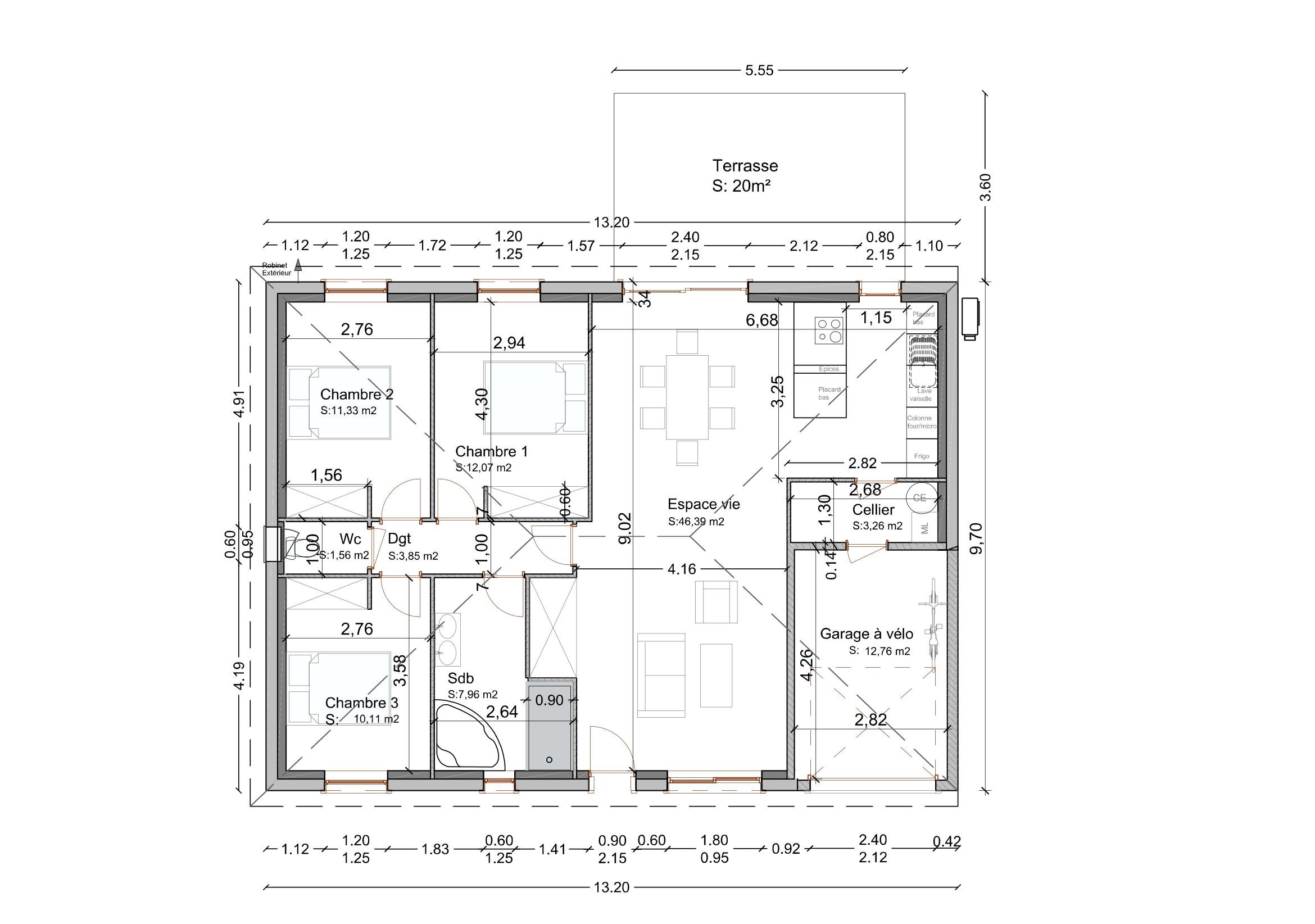 Maison 96 m² · à Saint-Aignan · 96 m² · 209 000 €