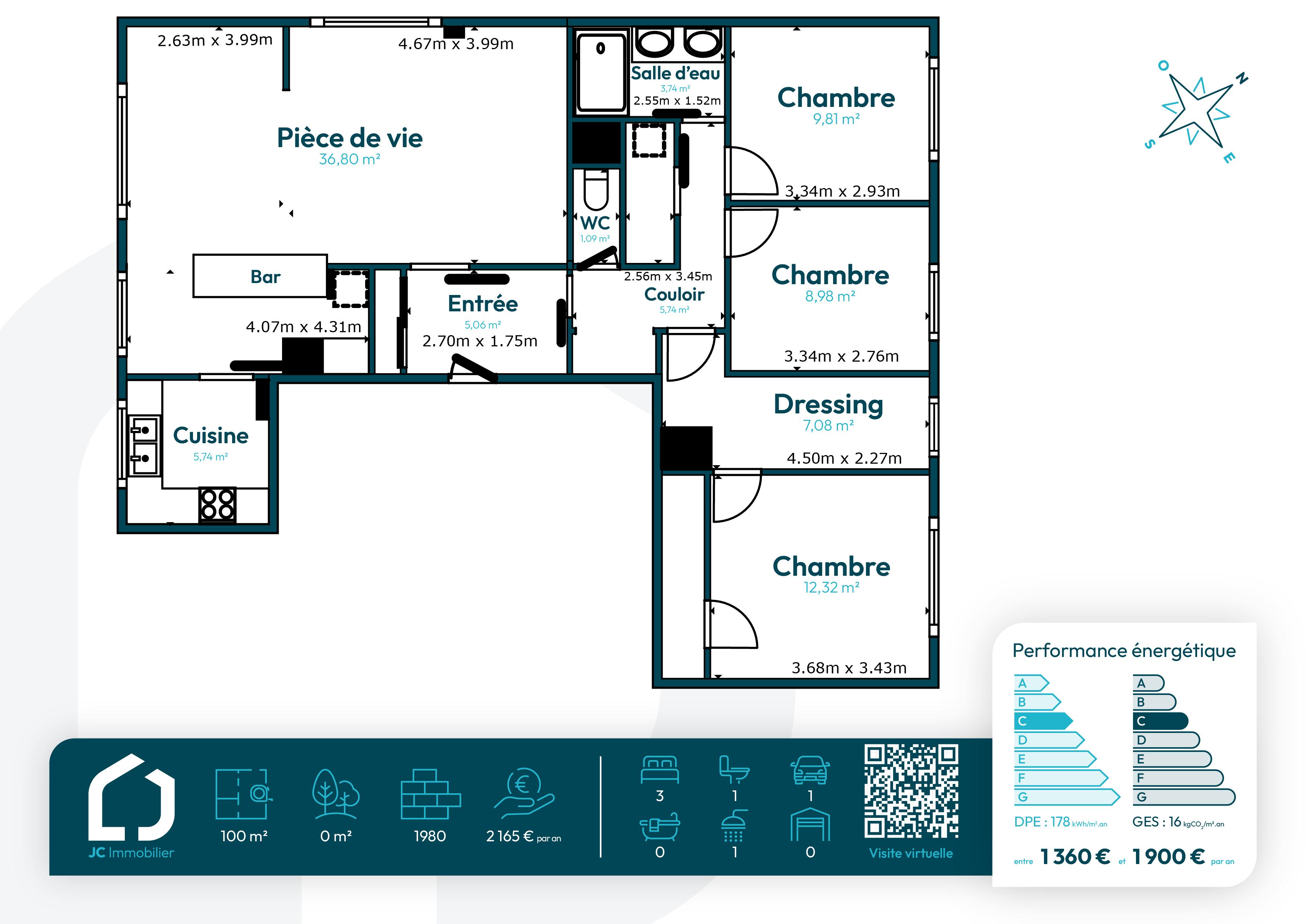 Appartement 4 pièces 100 m² · à Le Mée-sur-Seine · 100,4 m² · 160 000 €