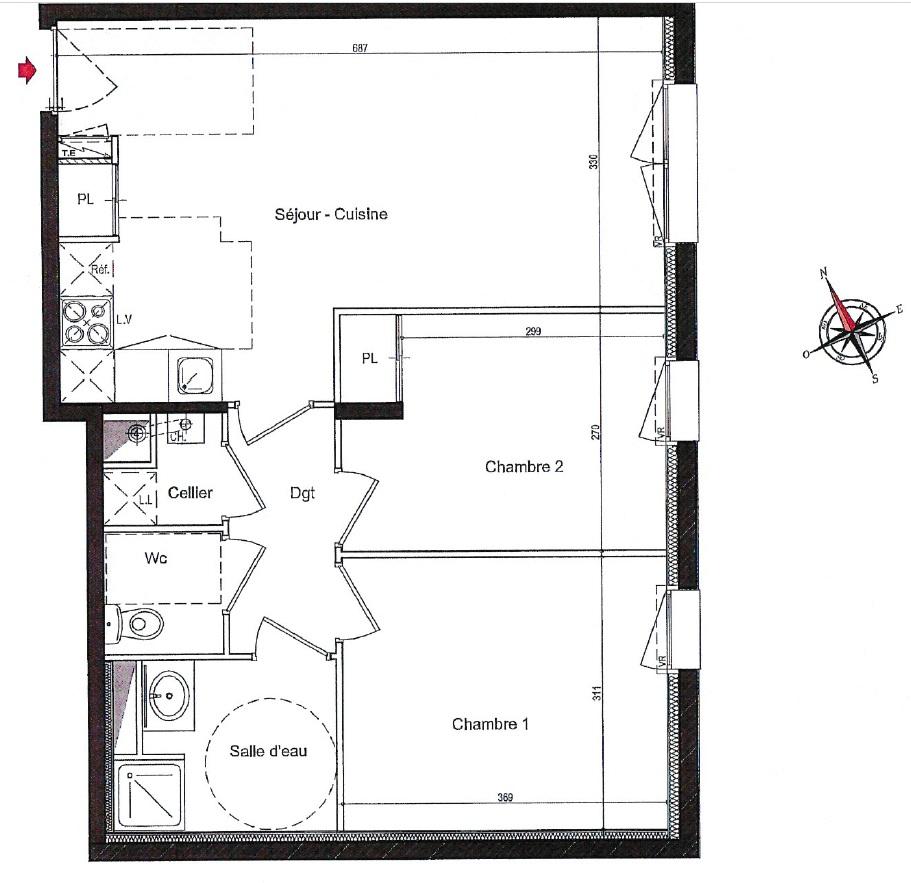 Appartement 3 pièces 56 m² · à Nantes · 56 m² · 200 000 €