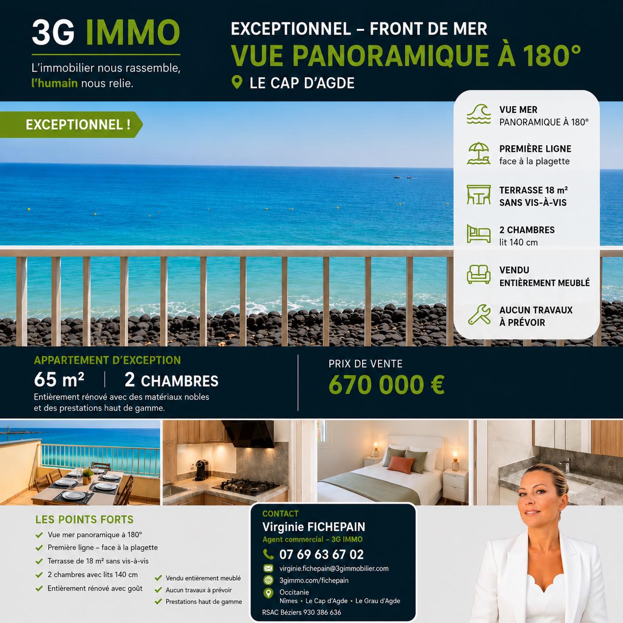 Appartement 3 pièces 65 m² · à Agde · 65,1 m² · 589 000 €