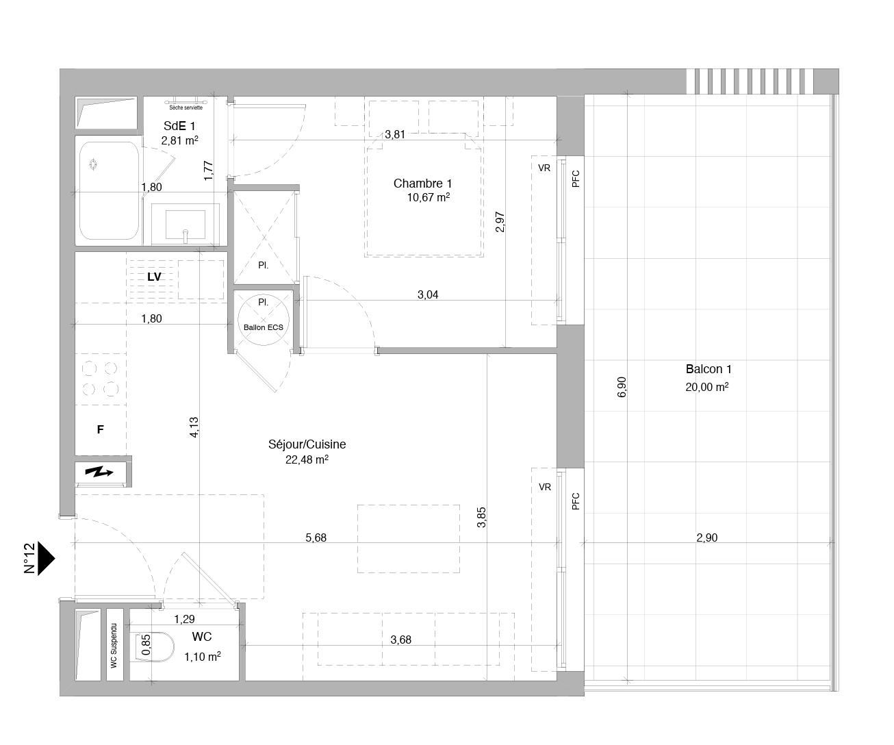 Appartement 2 pièces 37 m² · à Cannes · 37 m² · 330 000 €