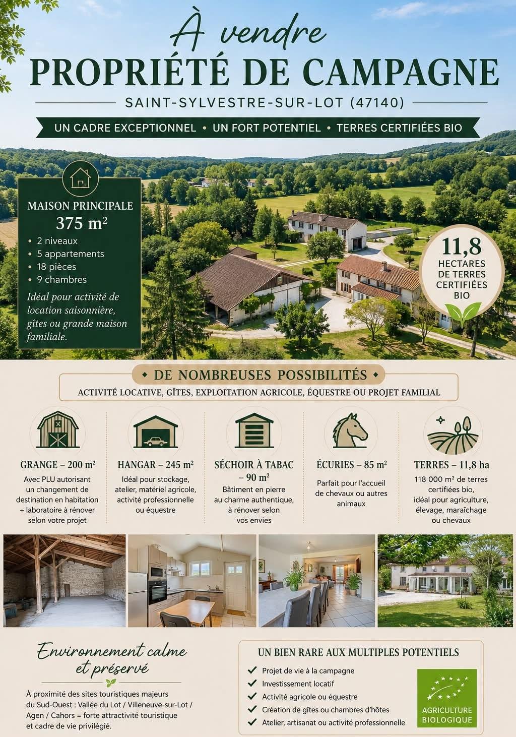 Maison 6 pièces 375 m² · à Saint-Sylvestre-sur-Lot · 375 m² · 569 000 €