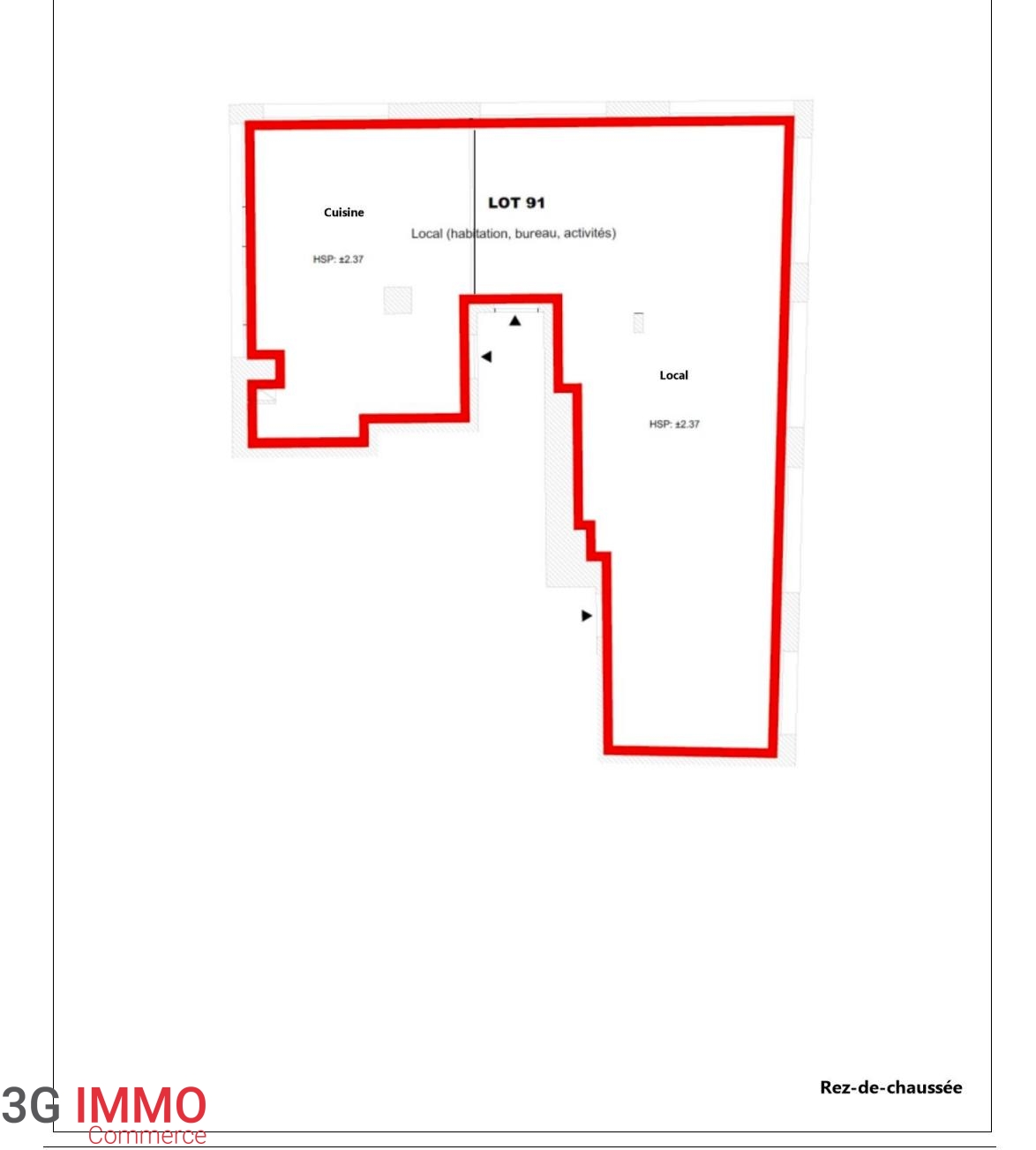 Local commercial 99 m² · à Rennes · 98,6 m² · 342 870 €
