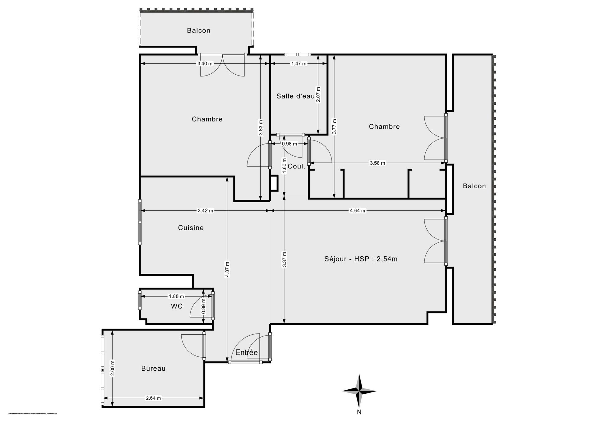 Appartement 3 pièces 61 m² · à Toulouse · 60,5 m² · 227 000 €