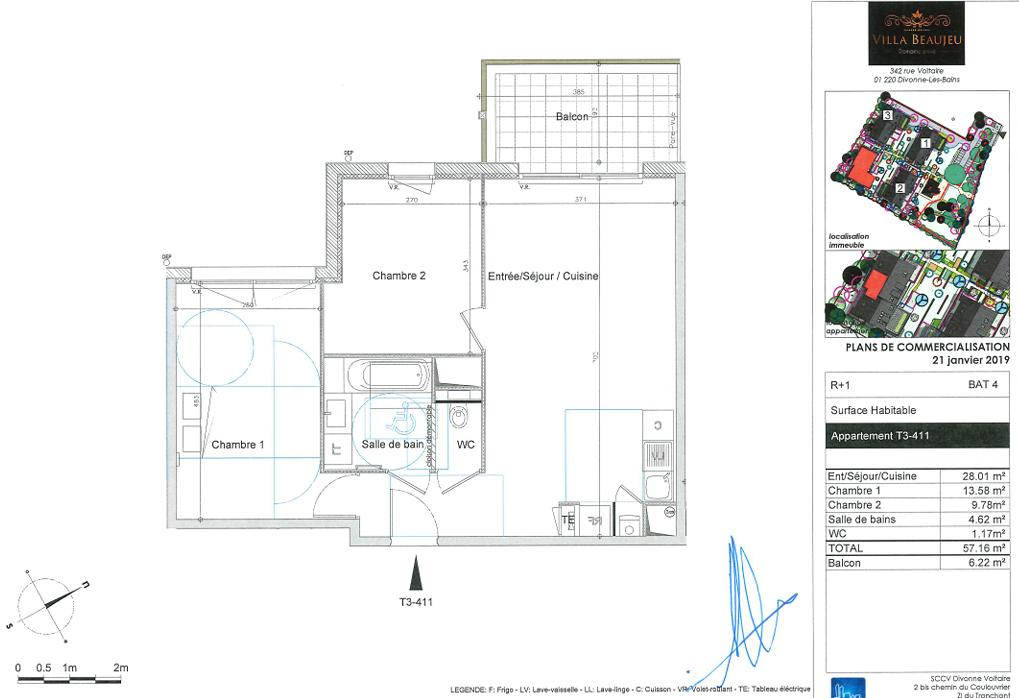 Appartement 3 pièces 57 m² · à Divonne-les-Bains · 57 m² · 388 000 €
