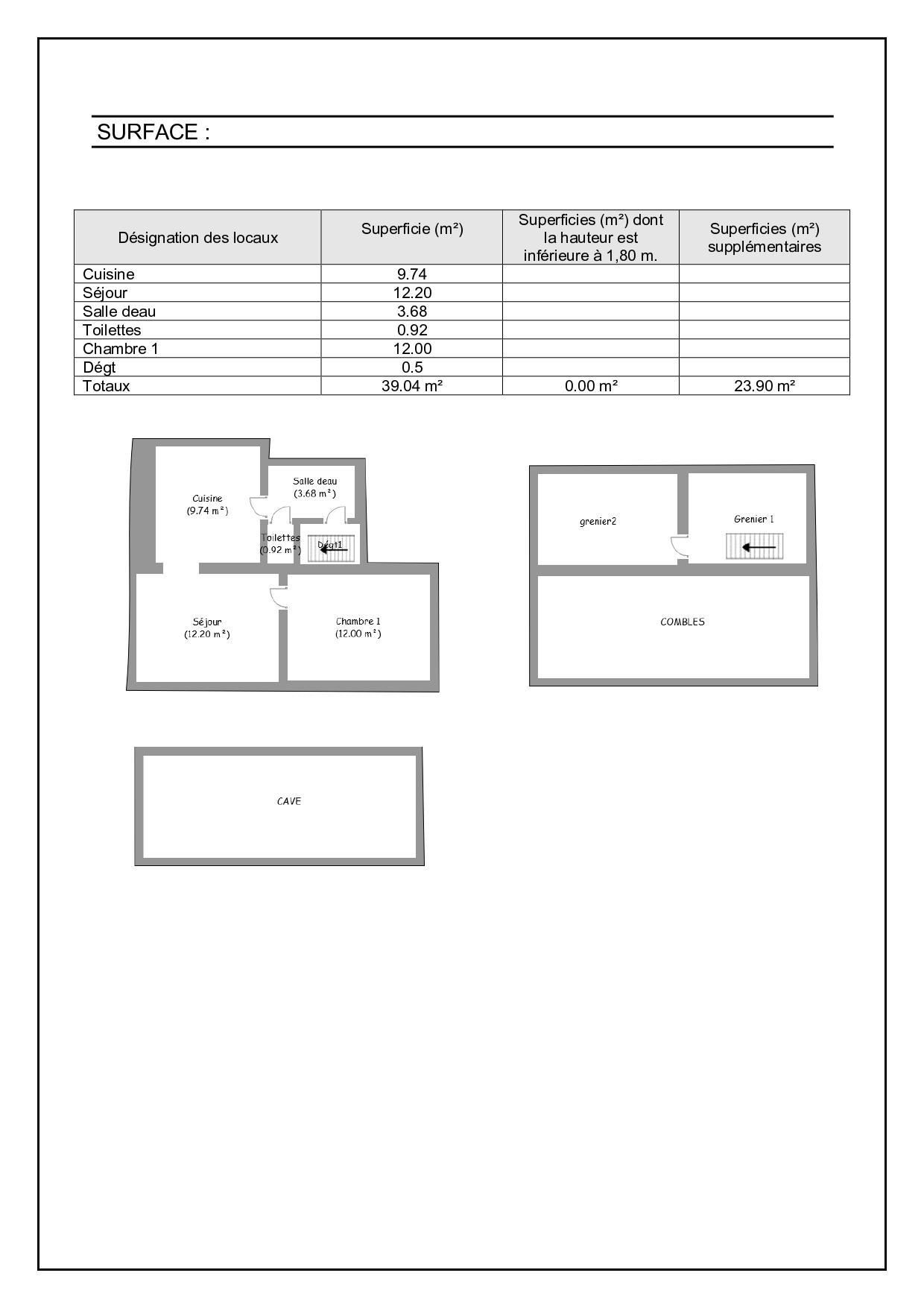 Maison 2 pièces 39 m² · à Tourouvre au Perche · 39 m² · 21 000 €