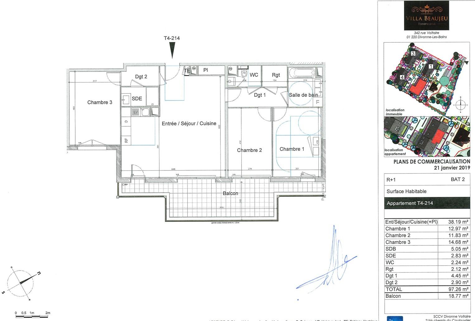 Appartement 4 pièces 97 m² · à Divonne-les-Bains · 97 m² · 659 000 €