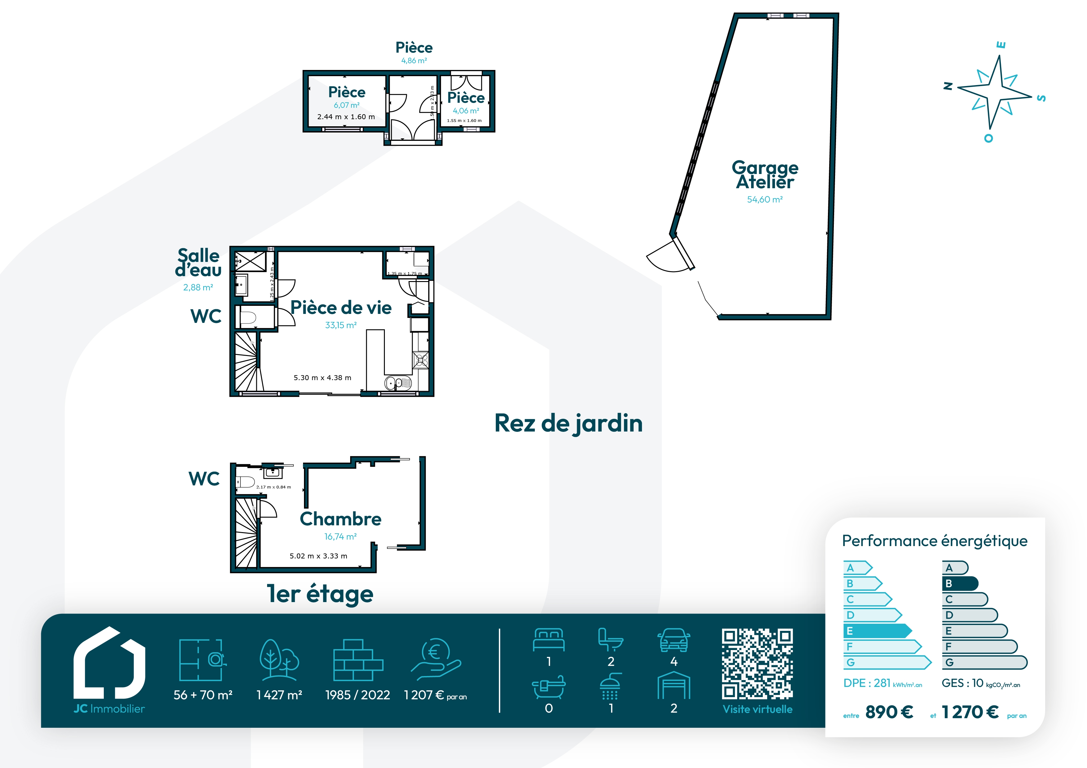 Maison 2 pièces 57 m² · à Bagneaux-sur-Loing · 57 m² · 215 000 €