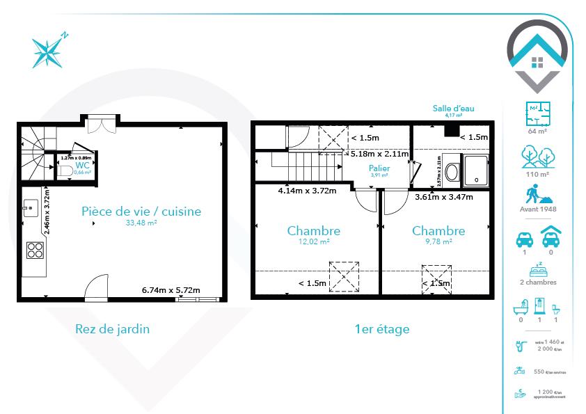 Appartement 3 pièces 64 m² · à Moncourt-Fromonville · 64 m² · 170 000 €