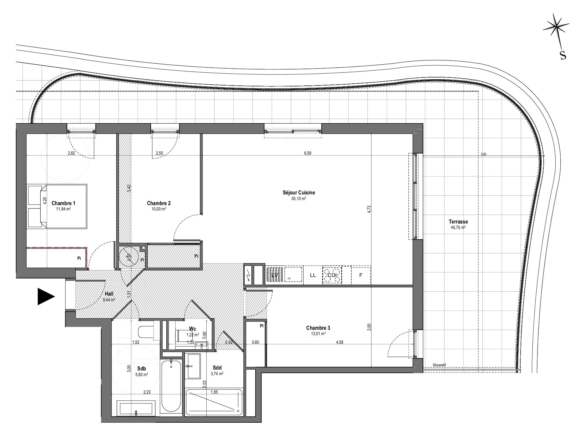 Appartement 4 pièces 85 m² · à Villeneuve-Loubet · 85,2 m² · 663 000 €
