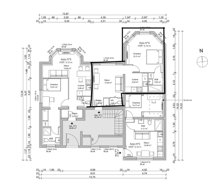 Appartement 2 pièces 43 m² · à Rouen · 43,1 m² · 99 900 €