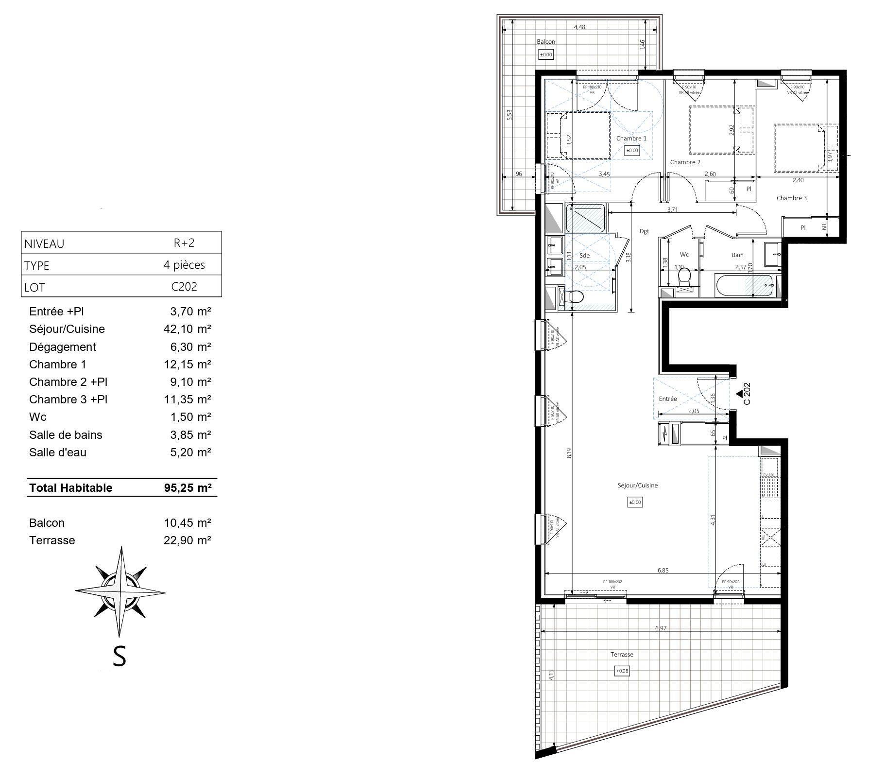 Appartement 4 pièces 95 m² · à La Roquette-sur-Siagne · 95 m² · 623 000 €