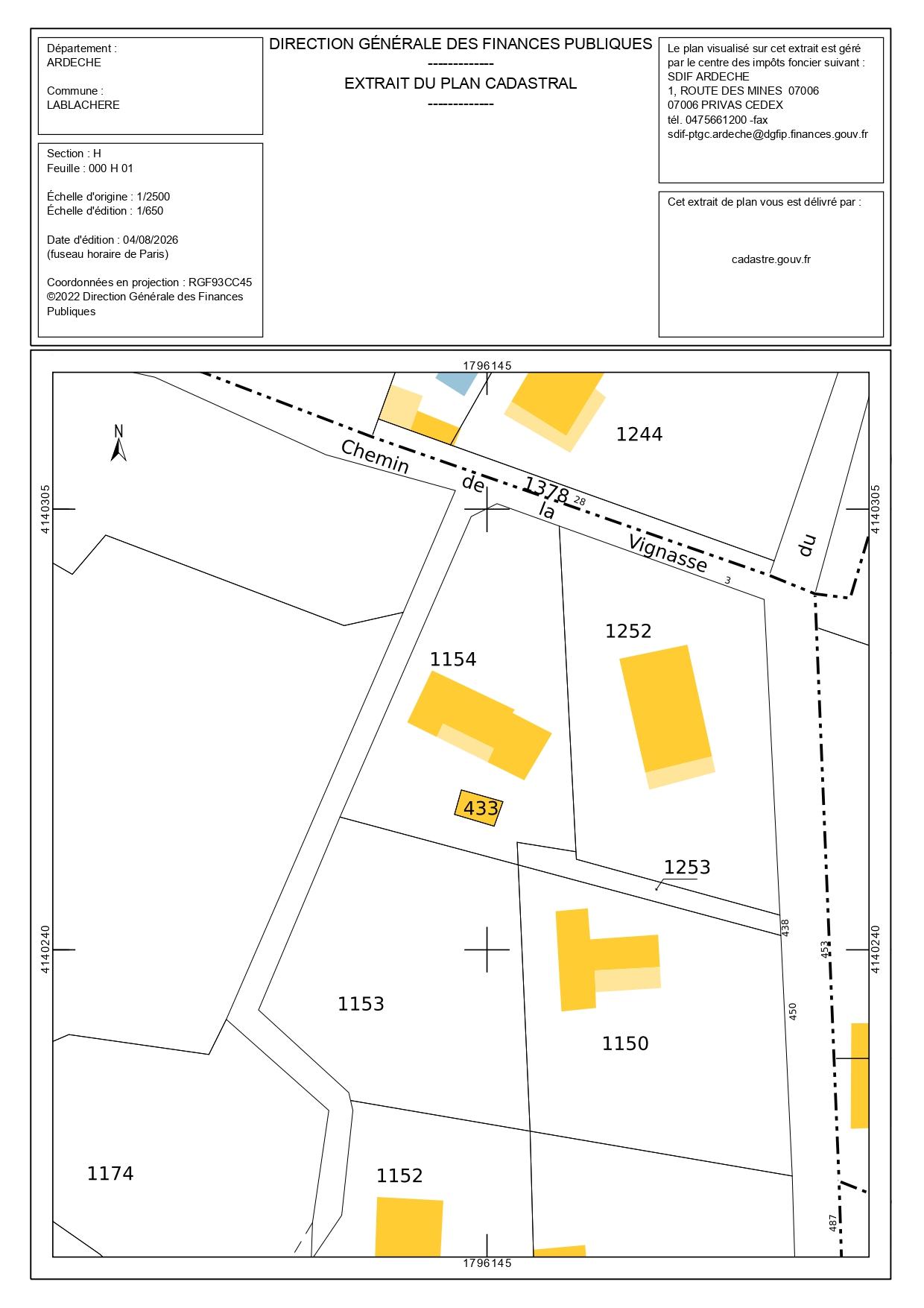 Terrain 1371 m² · à Lablachère · 65 000 €