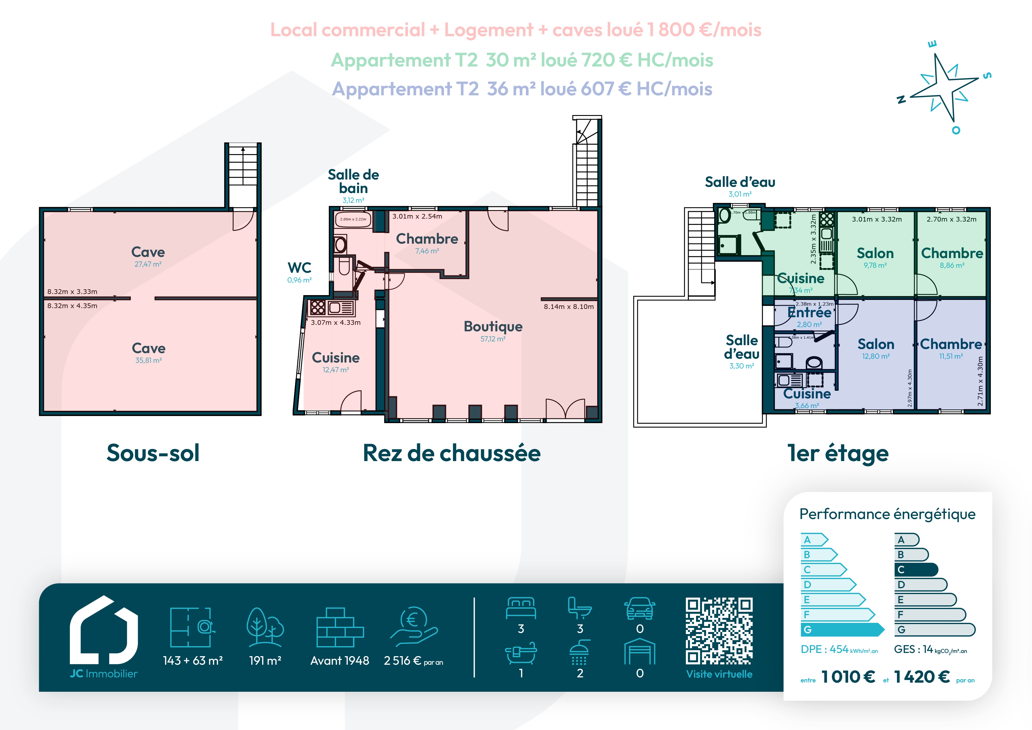Immeuble 8 pièces 142 m² · à Champagne-sur-Seine · 142,4 m² · 420 000 €