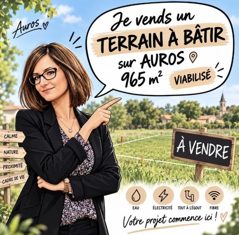 Terrain constructible à Auros (33124)