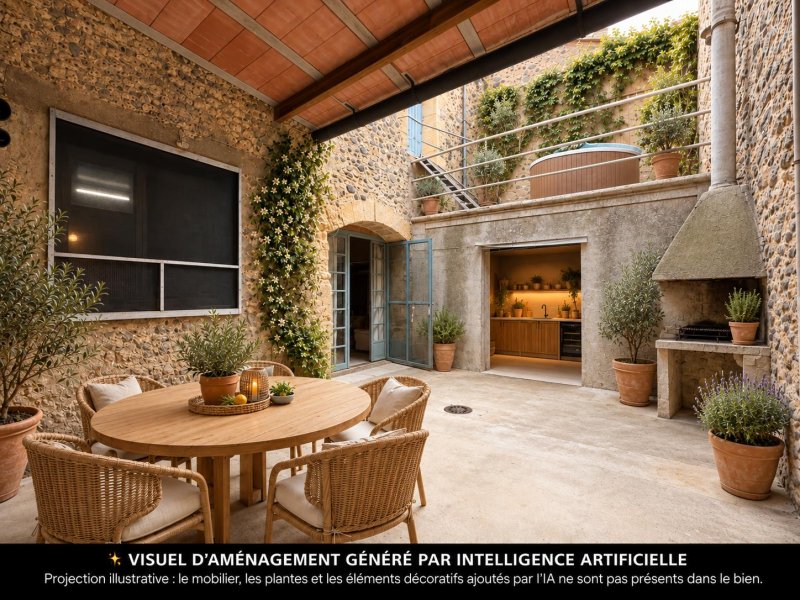 Maison en pierre à Saint-Thibéry (34630)